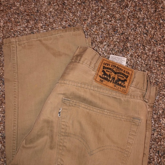 505 Levi’s 32W 32L khaki/ light brown - Picture 2 of 5